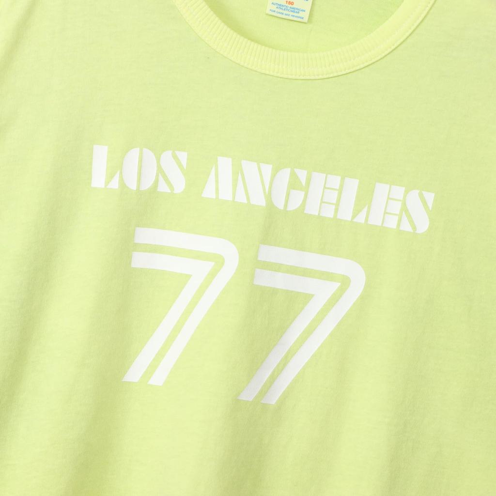 Champion Short Sleeve Crew Cotton USA Rubber Lime Kids' T-Shirt, Neck, 100% LooseFit, Print, Girls' Casual, Mist, CK-B319