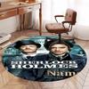 Custom Name Sherlock Holmes Printed Round Rug Carpet Chair Rug Area Rug Entryway Doormats,for Office Chair Living Room Bedroom Kitchen Room.