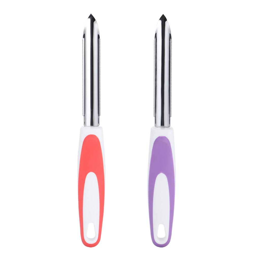 2Pcs Stainless Steel Fruit Pepper Corer Core Remover Tools Kitchen Supplies OrangePurple