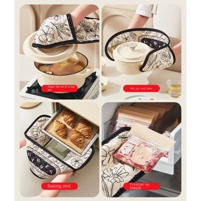 Practical Cloth Microwave Gloves Thickened Conjoined Oven Mitts Anti-scald Heat Resistance Baking Tools Accessories Bakeware