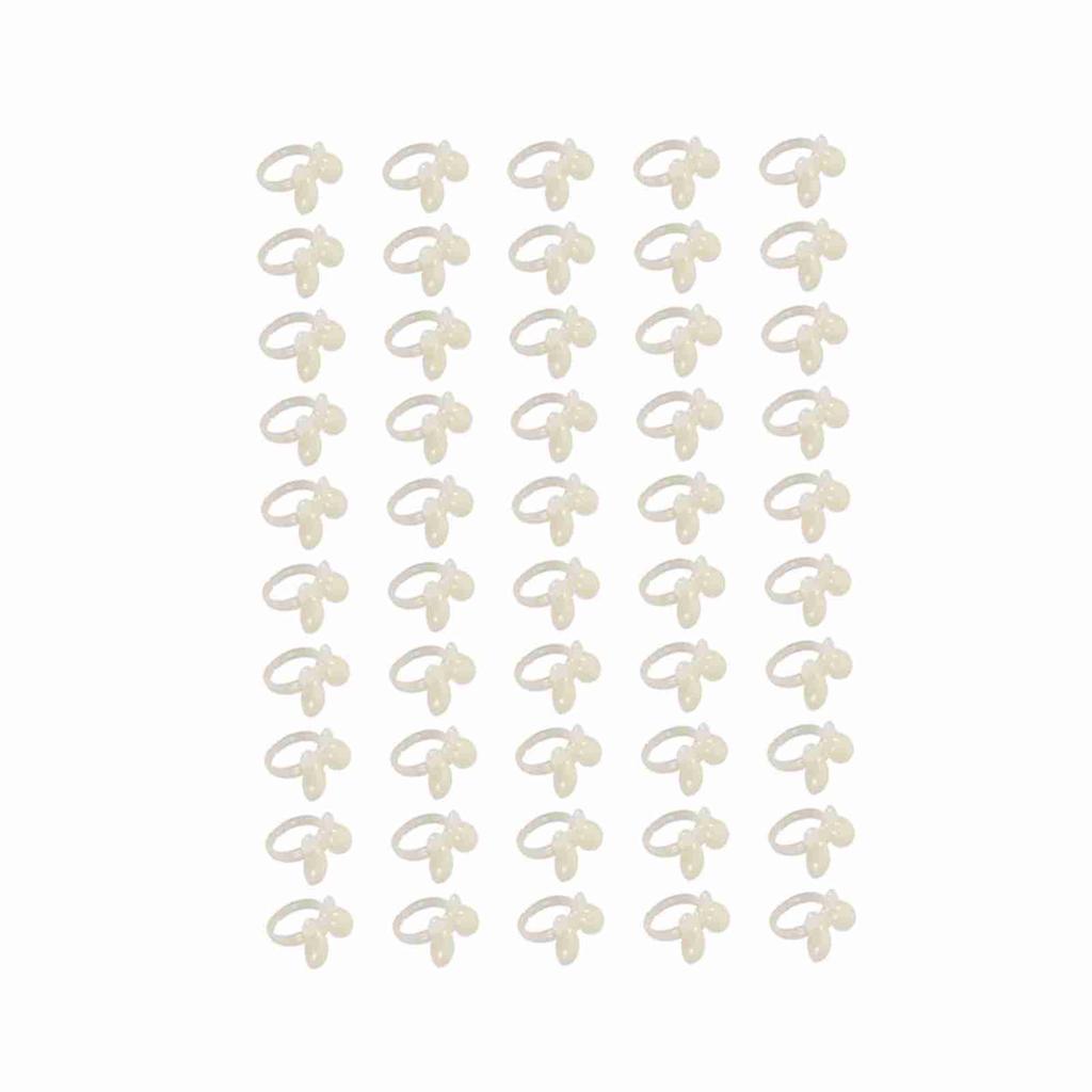 50PcsSet Nail Chart Ring Wearable Manicure Gel Bottle Color Displaying (Beige Butterfly)