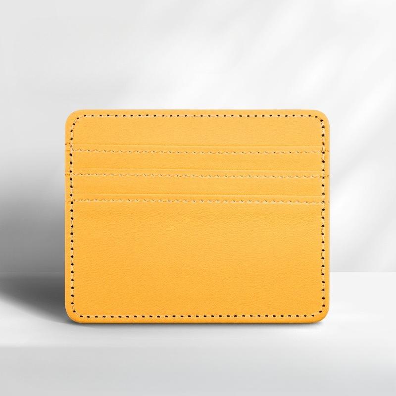 Ultra-thin PU Leather Mini Wallet Slim Credit Card Holder 4 Slots for Men Women Business ID Case