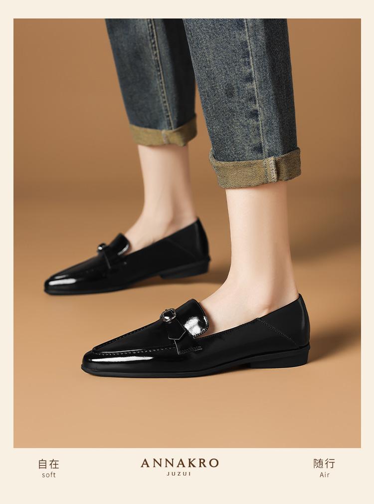 Temperament genuine leather comfortable slimming loafers