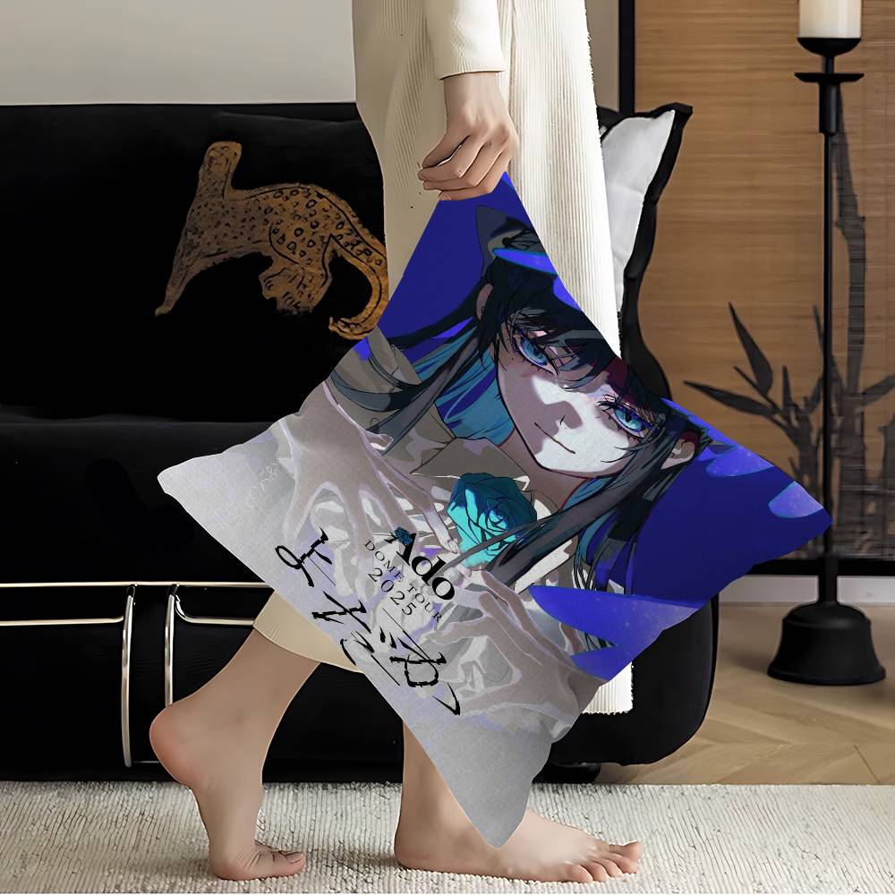 Ado Cartoon Female Singer Cushion Cover Car Throw Pillow Case For Sofa Car Christmas Gift 40x40cm 45x45cm