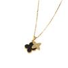 Four Leaf Clover Black and White Mother of Pearl Necklace, Light Luxury High-end Versatile Accessory