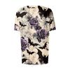Women's Short Sleeved Patterned Pockets, Work Print Stand Up Collar, Single Breasted Protective Clothing, Cardigan Jacket, Top