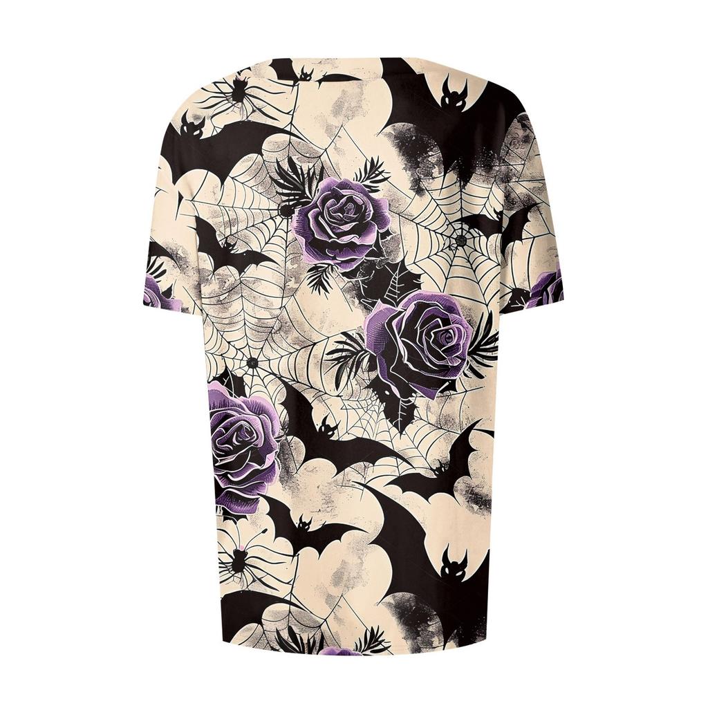 Women's Short Sleeved Patterned Pockets, Work Print Stand Up Collar, Single Breasted Protective Clothing, Cardigan Jacket, Top