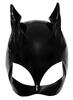 Schwarz Level - Vinylmaske mit Katzenohren Schwarz SL