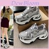 Dads Shoes Women Thick Sole Casual Sneakers With Cross Straps For Daily Wear
