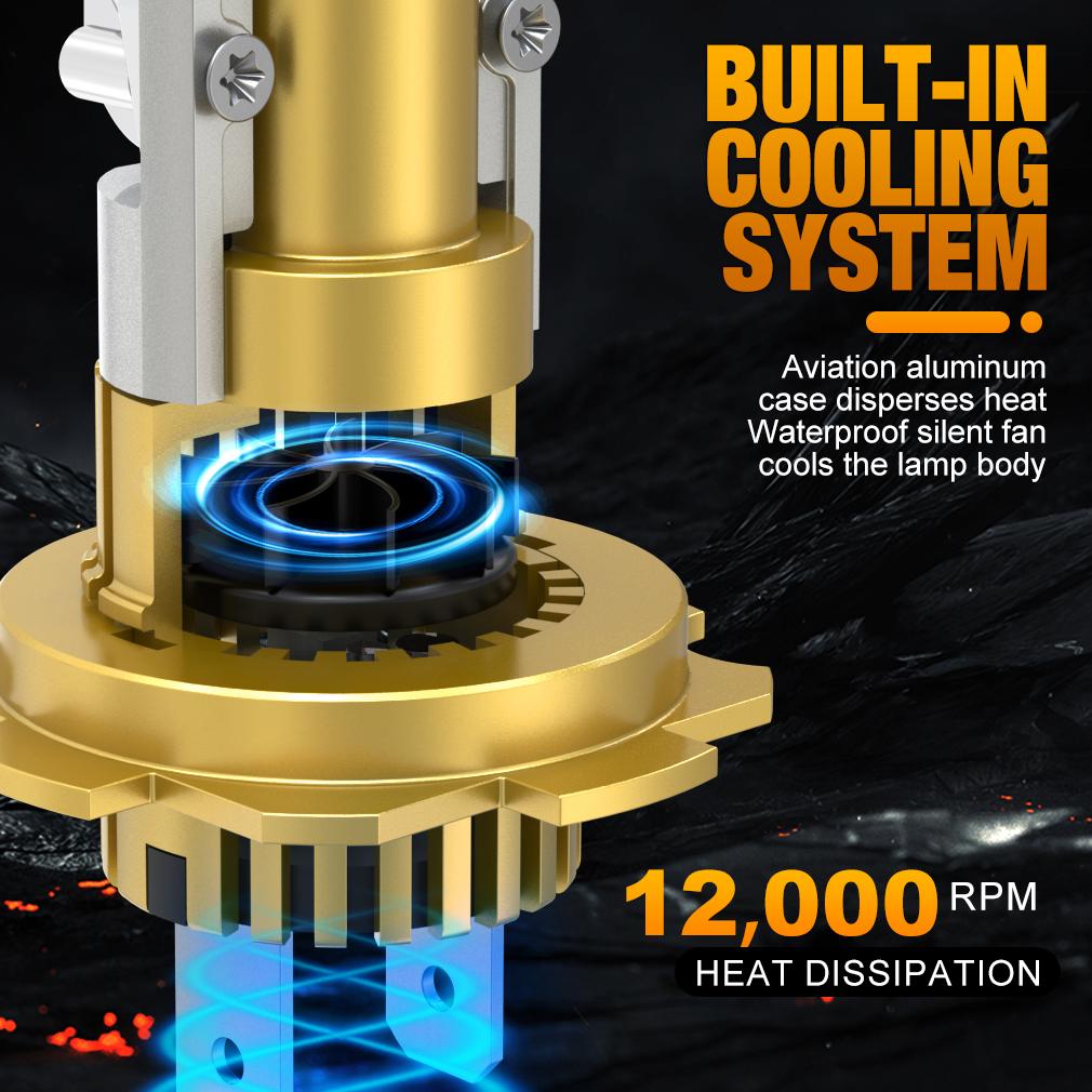 2Pcs H7 Bi Led Projector Car Headlight Bulbs Wireless H4 LED H11 H8 9005 HB3 9006 HB4 Lens 60000Lm 80W Plug&Play Mini Auto Lamp 6000K LHD Headlamp