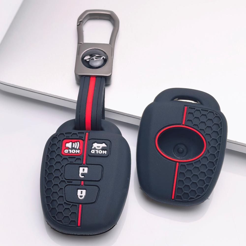 Silicone Key Cover keychain for Toyota Corolla Camry RAV4 Highlander Prado, Fits Toyota Corolla Camry RAV4 Yaris Hilux Highlander Prado Vios Fortuner