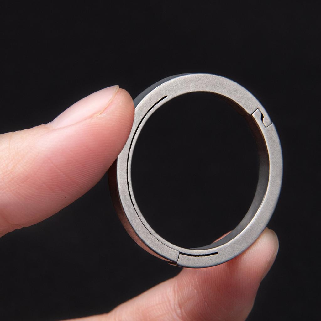 Heavy Duty Keychain Rings Replacement Side-Pushing Key Chain Rings Split Keyring Heavy Duty Titanium Alloy Key Rings