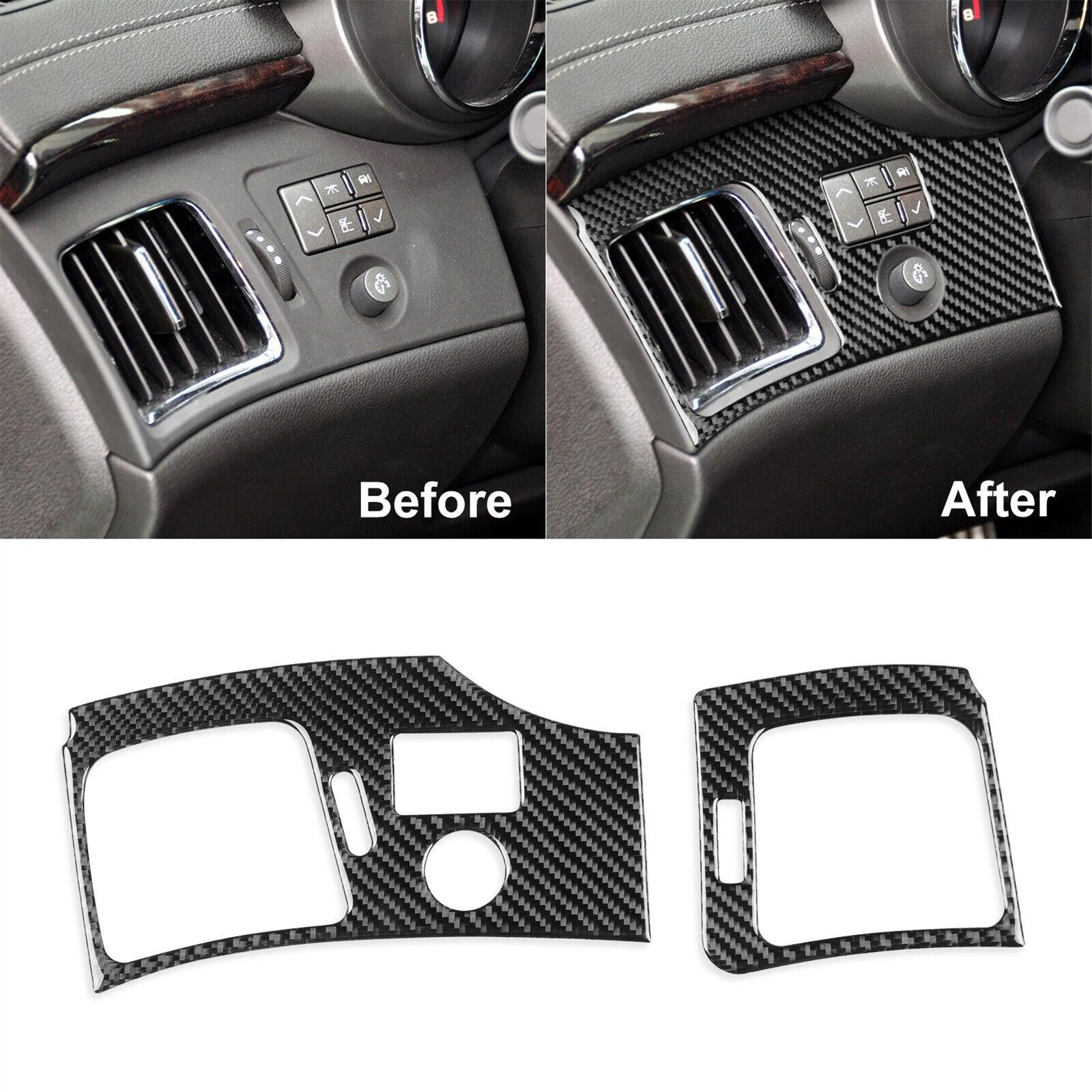 2pcs For Cadillac CTS 2008-13 Carbon Fiber Side Air Vent Interior Cover Trim