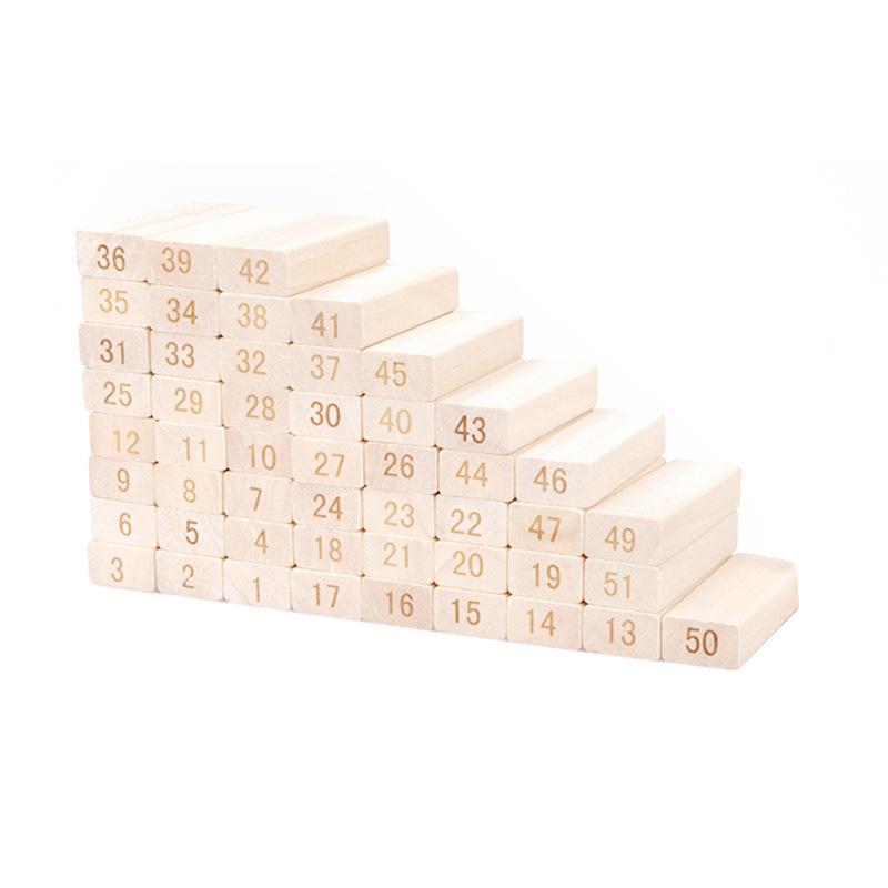 Wooden Puzzle Primary Color Color 54 Layers Stacked Large Building Block Stacked High Creative Stacked Music Table Game