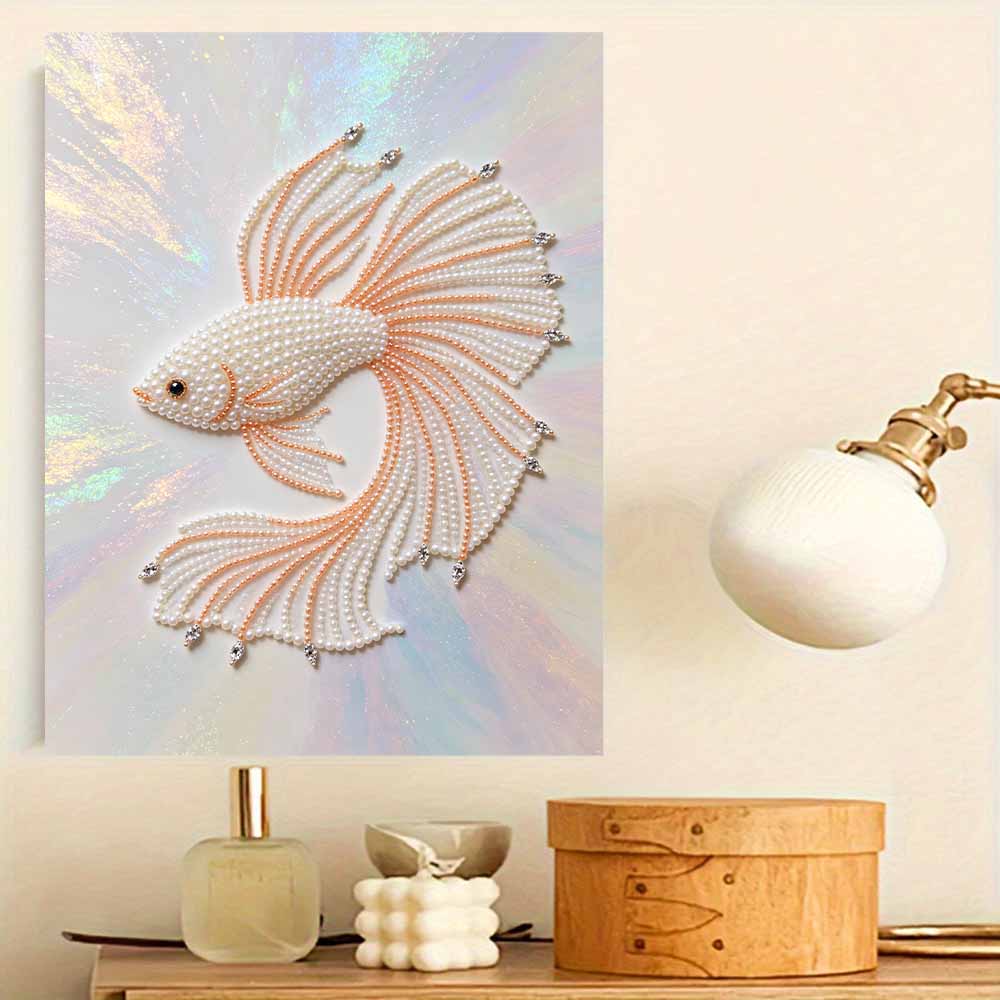 Shiny Pearl Elegant Betta Fish DIY Painting Creative Bead Art Craft Household Wall Decoration Nice Present For Art Hobbyists Home Decor Items