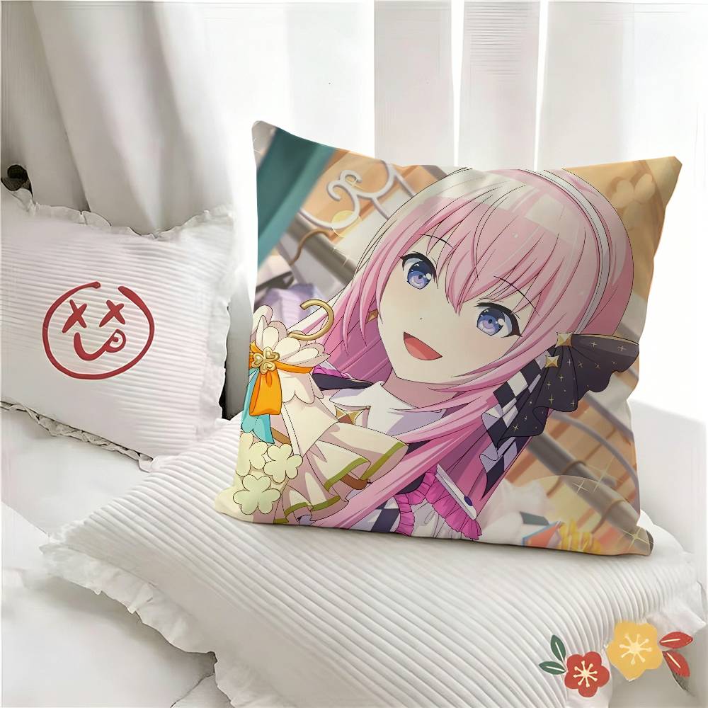 pc Megurine Luka Cartoon Pillow Case Fashion Square Pillowcase Bedroom Sofa Room Ins Decoration Leisure