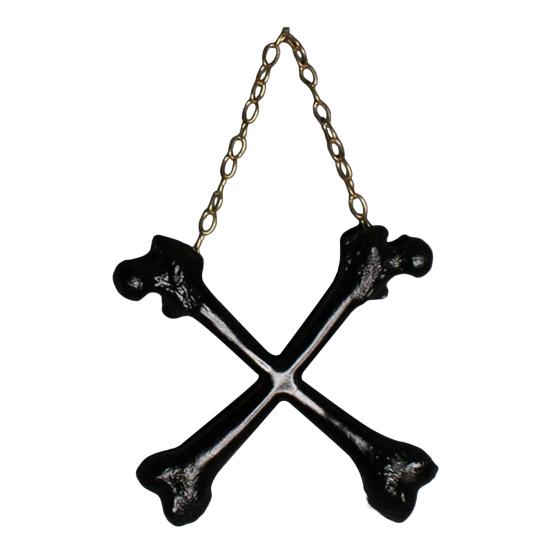 Yousheng Gothic Crossbones Wall Decor Resin Chain Bone Decor for Dark Academia Homes Black Gold Macabre Hanging Pendant for Bone Collectors