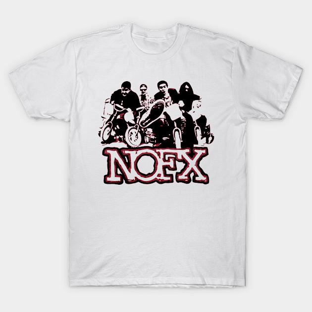 

Men Black Print T-shirt Liberal Animation Nofx No-Cut Transfer Paper Print Cotton Tshirt 2XL білий