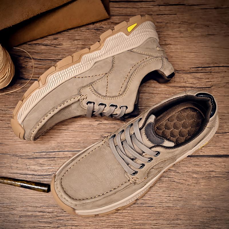 Men's Leather First Layer Cowhide Casual Shoes Business Shoes Outdoor Leisure Hiking Shoes