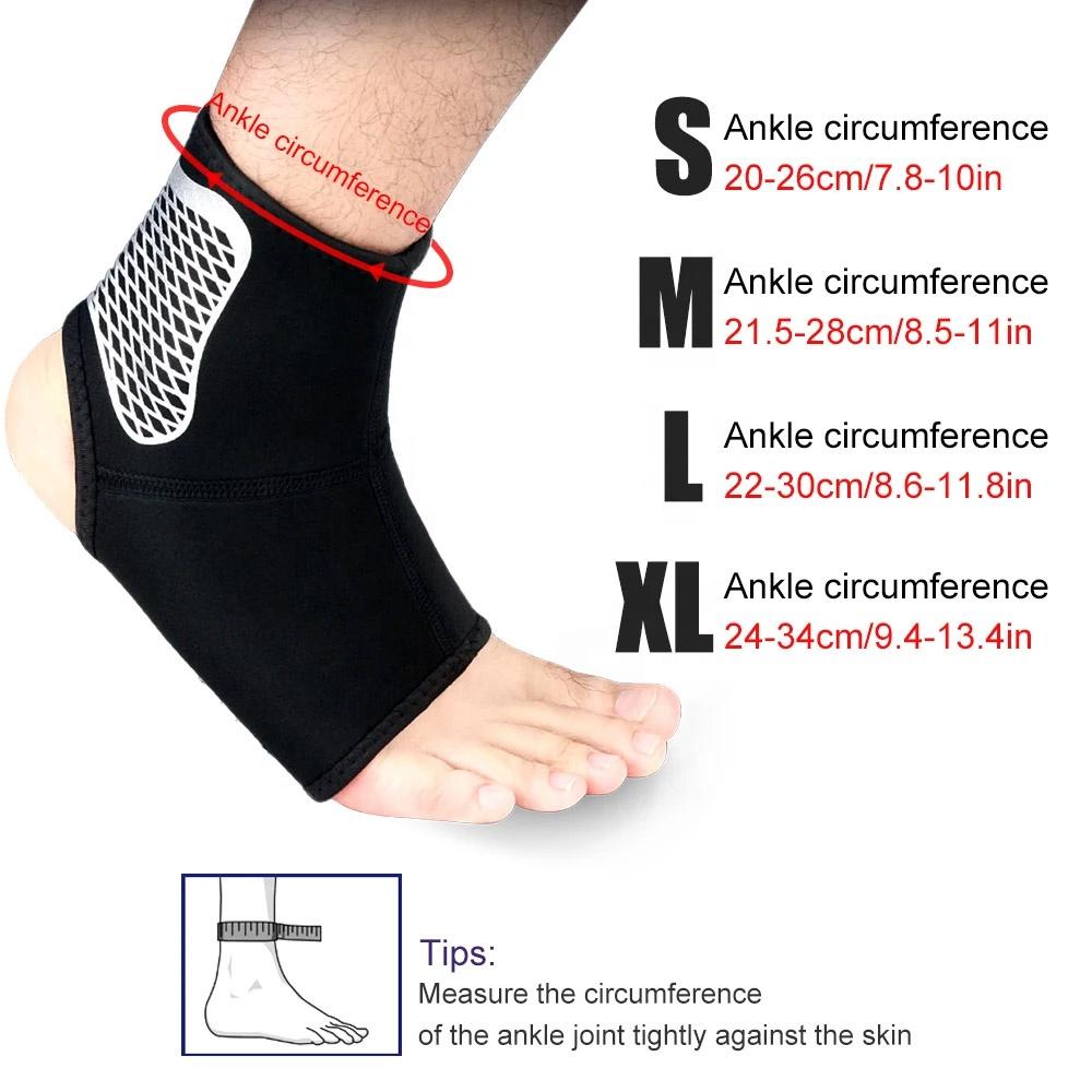 Fitness Sicherheit Silikon Neopren Gepolstert Gewichtstraining Unterstützung Knöchelstütze Bandage Sport Fußball