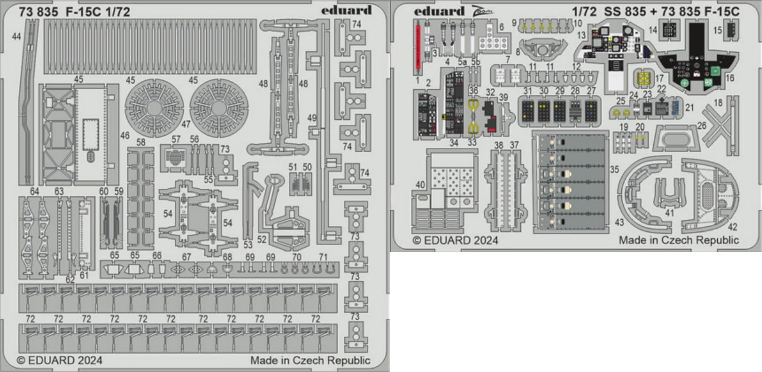 

Eduard 1/72 F-15C Etching Parts (for Fine Molds) Plastic Model Kits EDU73835