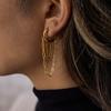 Yori Geometric Stainless Steel Long Chain Tassel Earrings 18K Gold PVD Plated Popular Daily Classy Waterproof Jewelry