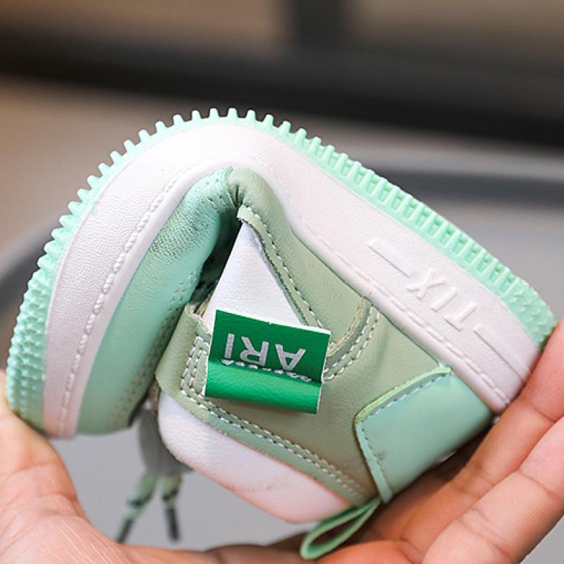 Children's Sneakers, New Girls' Solid Soles, High-top Shoes, Kids Velcro Casual Shoes, Boys' Basketball Shoes