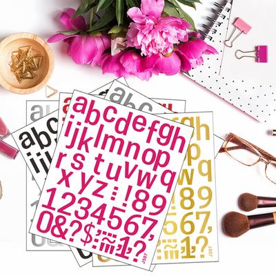 Autocollants Peints Petite Lettre Anglaise Chiffre et Symbole Combinaison Carnet de Notes Portatif Embellissement et Décoration