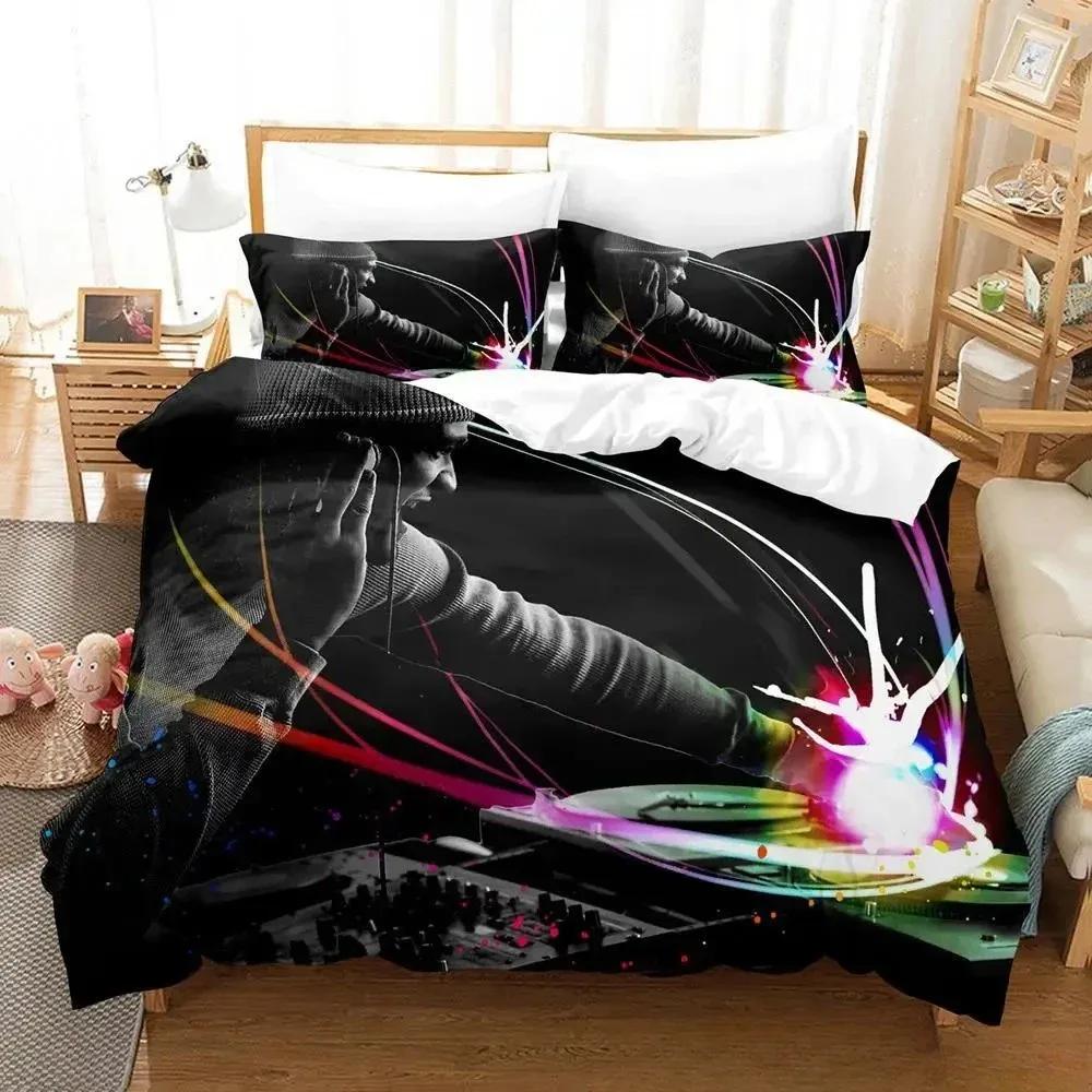 3D Music DJ Rock Comfortable Duvet Quilt Cover Pillowcase Bedding Set Children Bedroom Decoration Home Textile