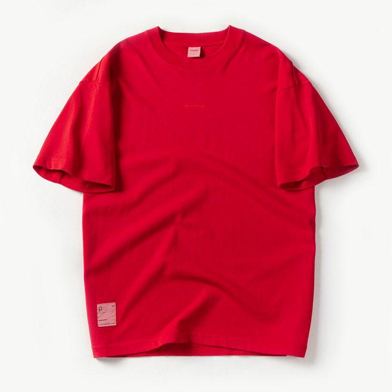 Cotton Men Short Sleeve T-Shirt Men's Summer 300G Heavy Weight Drop Shoulder Pure Cotton American Export Export Menswear T-shirt