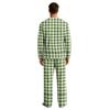 Men's Pajama Set Long Sleeve Top and Long Pants with Button Crotch and Elastic Drawstring Waist for Home Loungewear