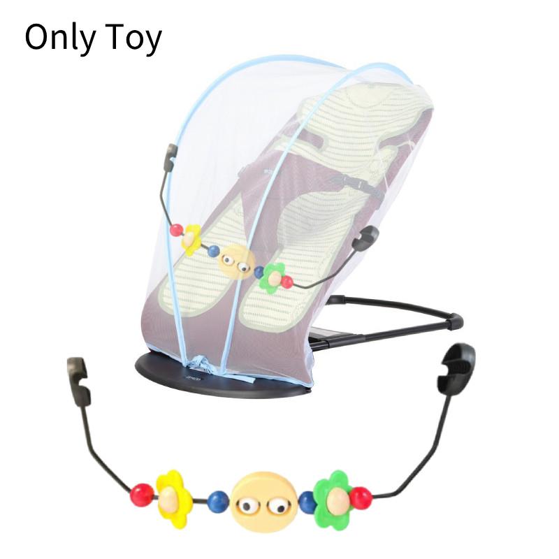 Cozy Wooden Baby Rocking Chair Toy Stand With Colorful Plush Toys For Infant Enjoyment
