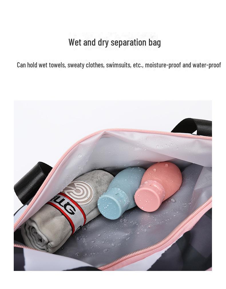 Korean Women's Expandable Travel Bag: Large Capacity, Dry/Wet Separation, Yoga Training