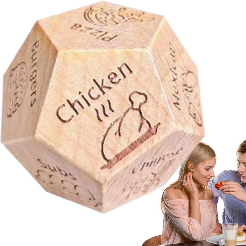 

Wooden Food Dice Couple Date Night Ideas Polygonal Dices New Food Dicesion Game Valentine s Day