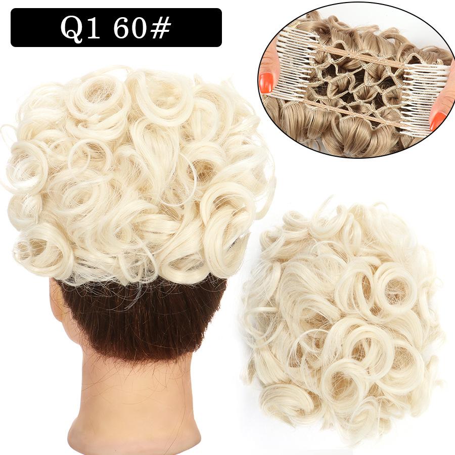 Combs Messy Bun Hair Piece Curly Dish Hair Buns Extension Thick Chignon Hairpiece Clip in Ponytail Scrunchies Hair Pieces for Women