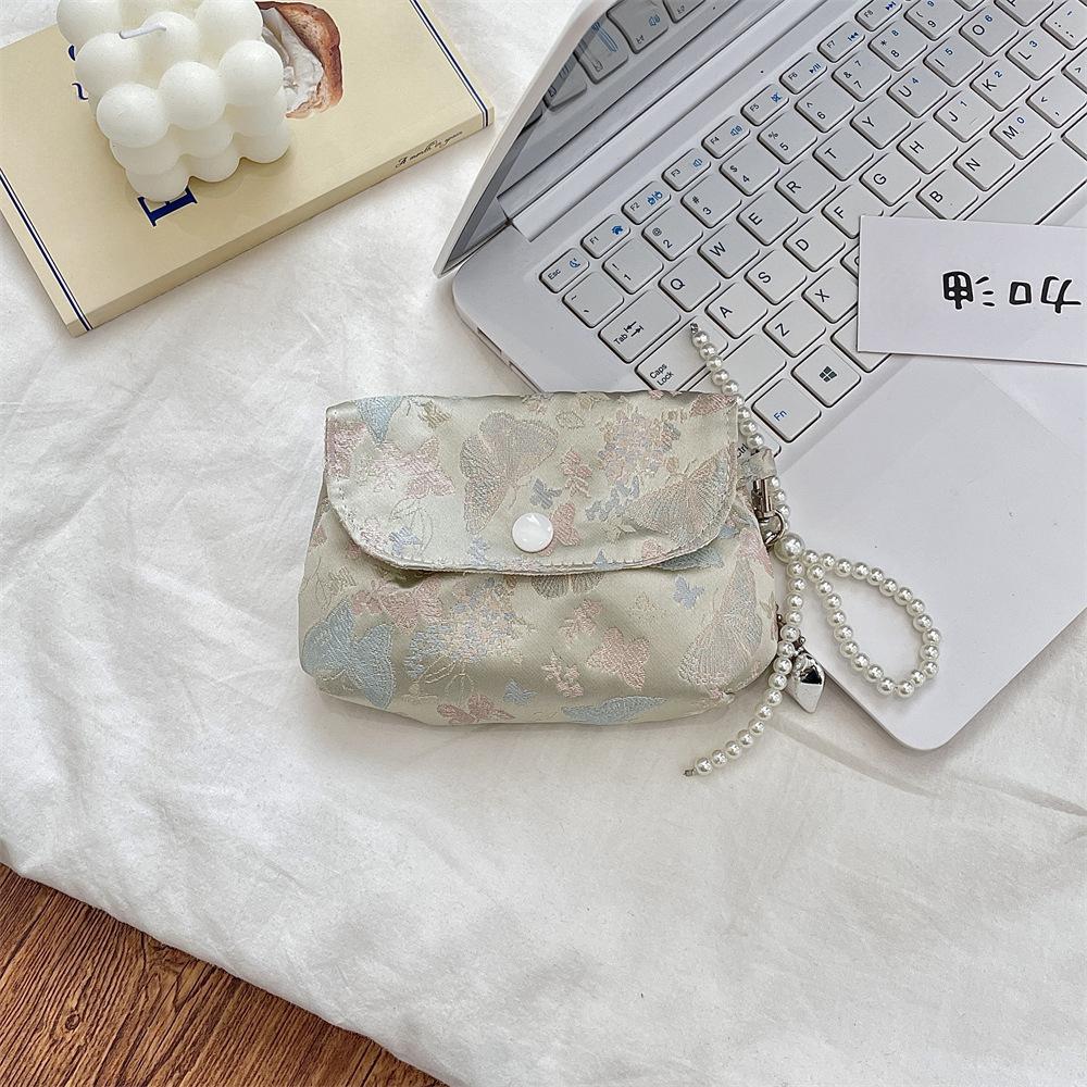 Elegant Women Floral Butterfly Makeup Bag Cosmetics Lipstick Earphones Storage Bag Coin Purse Pouch Small Makeup Zipper Bags