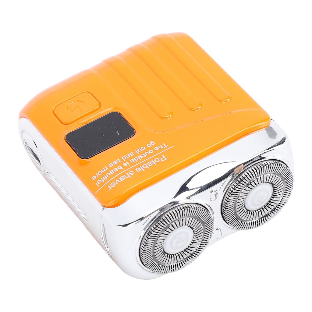 Mini Rotary Beard Trimmer with Power Display Washable Magnetic USB Rechargeable Compact Electric