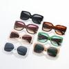 Double Beam Fashionable Sunglasses Vintage Black Square Sunglasses Woman Luxury Brand Small Rectangle Sun Glasses Clear Mirror
