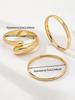 3 PCS Gold Color Minimalist Bangle Set Mix of Open & Closed Circular Designs Classic Stackable Bangle Set For Women