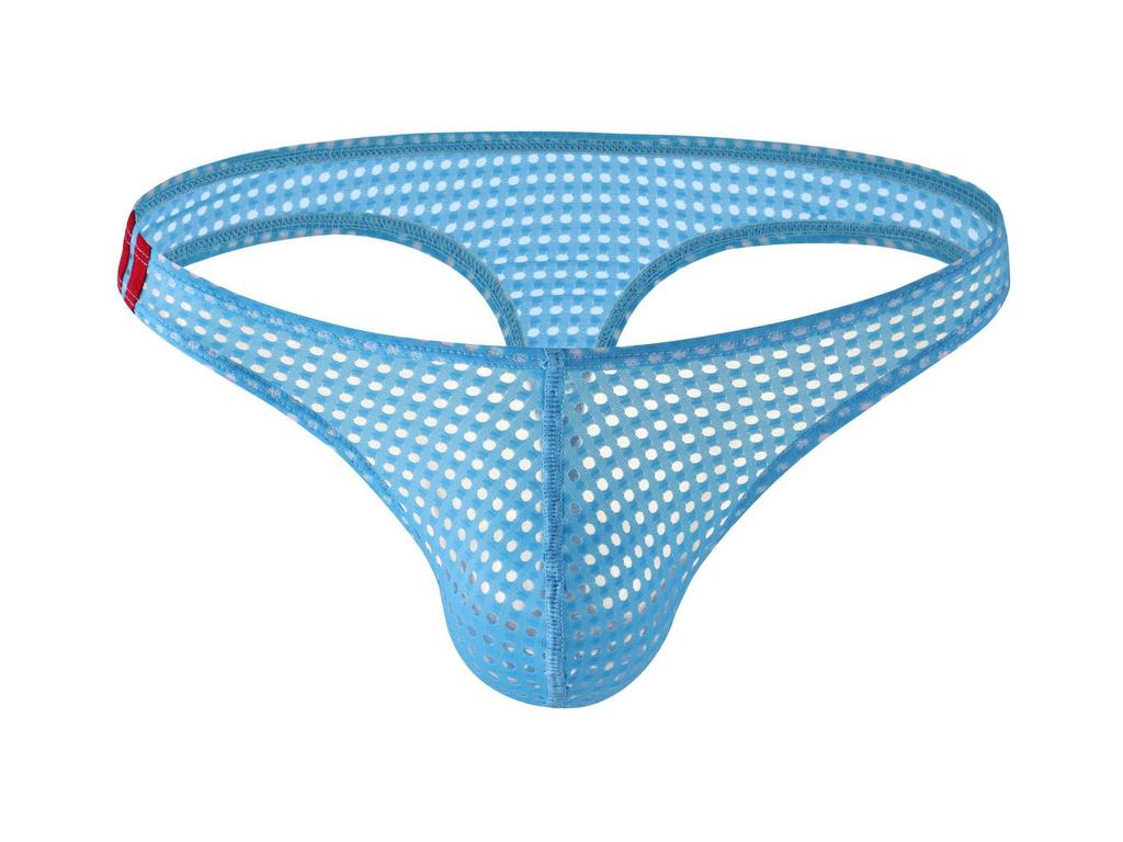 Pánské prodyšné síťované přízové T-kalhotky s nízkým pasem - Sexy odhalující tanga