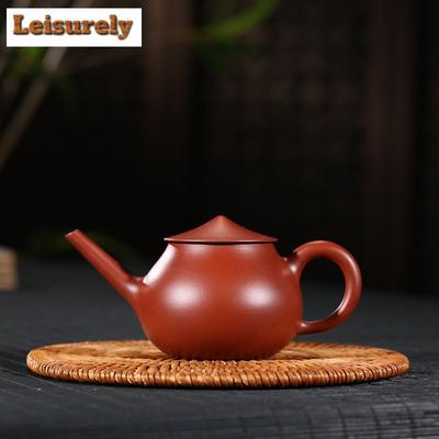 160 ml Yixing-Teekanne aus violettem Ton, handgefertigt, mit Skizze eines alten Fischertopfs, aus Roherz, Dahongpao-Teekessel, Zisha-Teeset