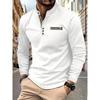 Fashionable Men's Sweatshirt: Casual, Sporty, Comfortable with Small Stand Collar Long-Sleeved Top