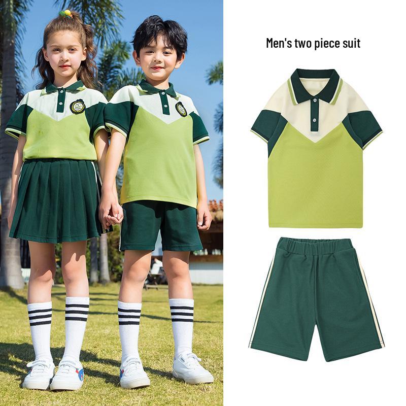 Children s Green Three-Piece School Uniform Set: Autumn/Winter Windbreaker Size 160