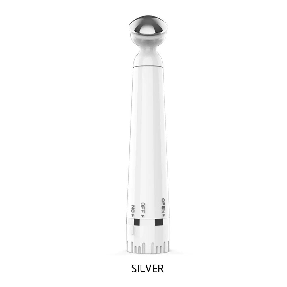 Mini Electric Vibration Eye Massager Anti-Ageing Wrinkle Dark Circle Pen Removal Rejuvenation Eye Massager Skin Care Tools серебряный