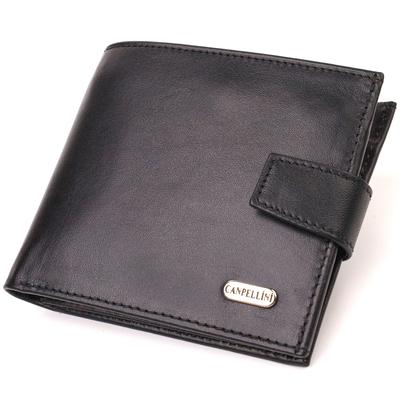 Stilvolle Herrenbrieftasche aus echtem Glattleder CANPELLINI 21880 Schwarz