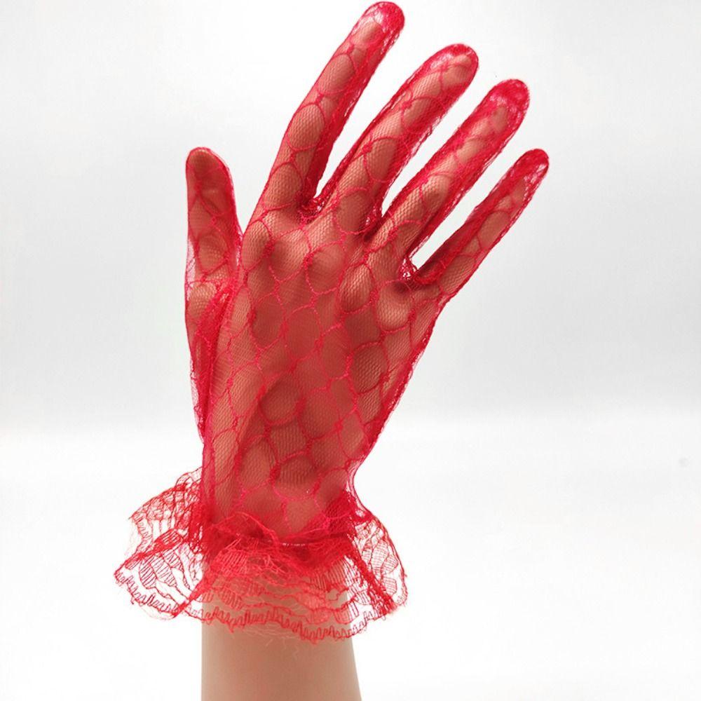 Cosplay Robe de Soirée Courte Accessoires Gants Fins d'Automne Mitaines Gants en Maille de Mariage Gants en Dentelle