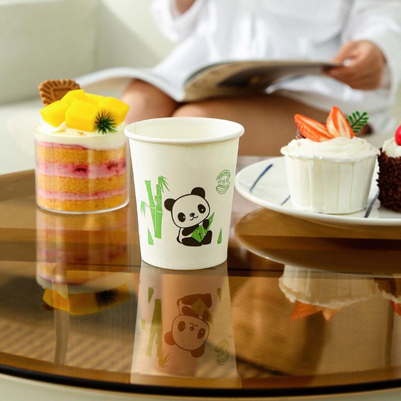 50Pcs Disposable Coffee Cups Thickened Bamboo Fiber Cup Household Water Cup Juice Milk Bubble Tea Cup