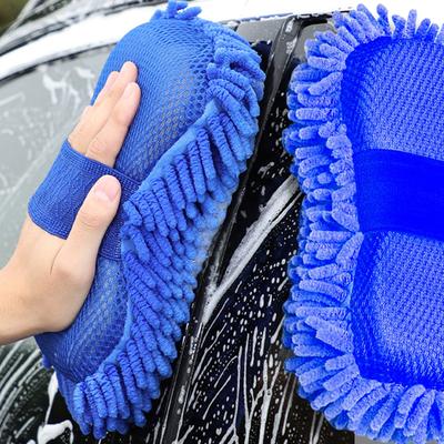 1/2pcs Car Cleaning Brush Cleaner Tools Microfiber Car Washer Sponge Cleaning Washing Towel Auto Gloves Car Washing Accessories