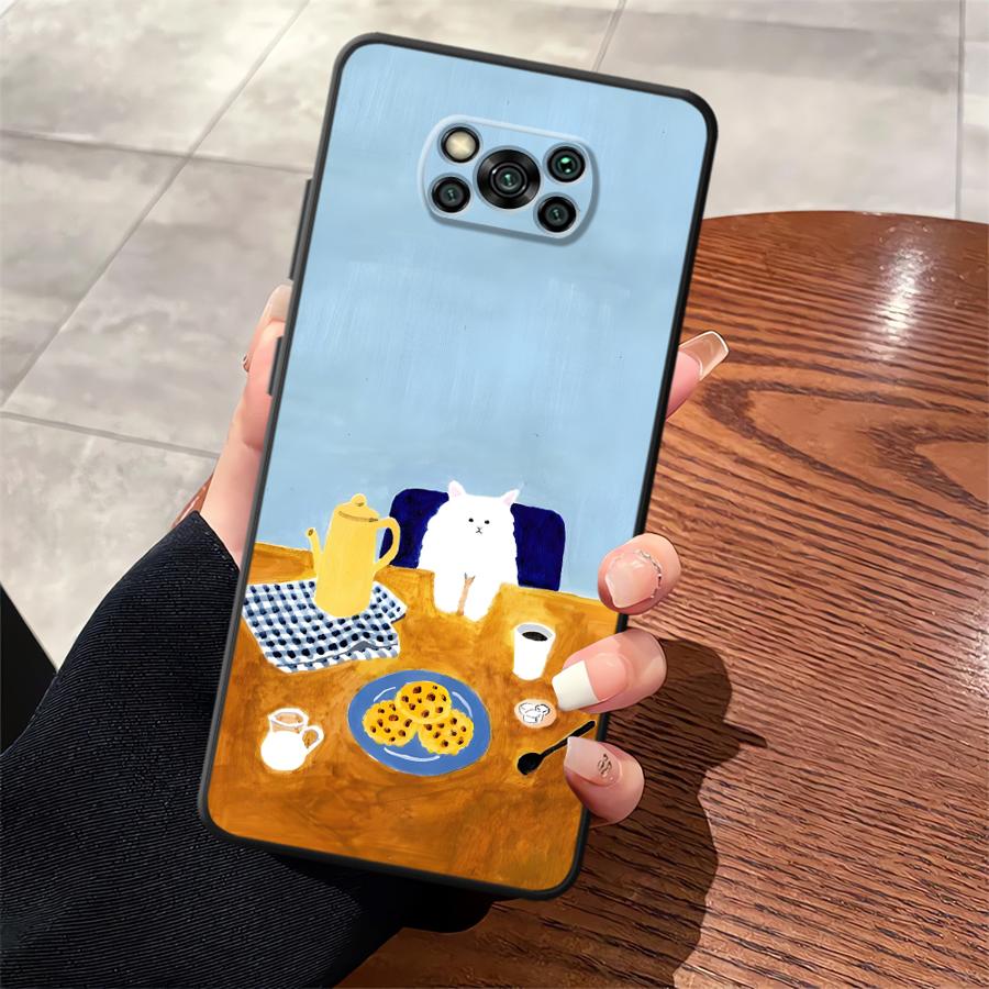 

Cartoon Cat Funda Phone Cover Case for Xiaomi Poco F8 C75 M3 M4 M7 C61 F3 F1 M5 C50 X3 X4 X5 X7 Pro C71 Poco M5