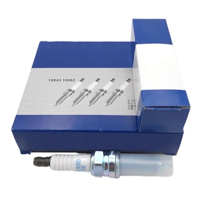 4/6PCS Spark Plug 18843-10062 LKR6D10E for Kia Hyundai Accent Picanto I30 Rio Morning 1884310062 Auto Ignition Parts LKR6D-10E